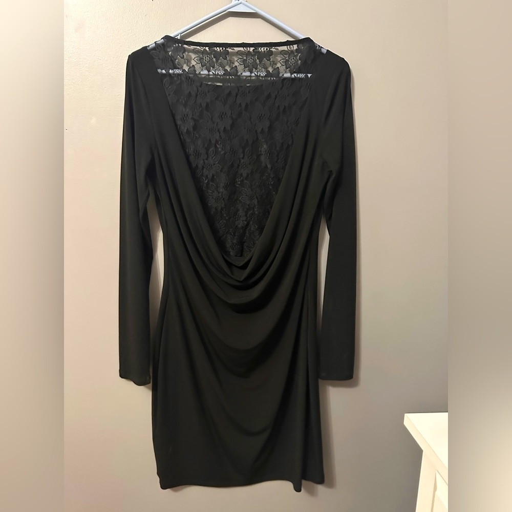 black midi dress
